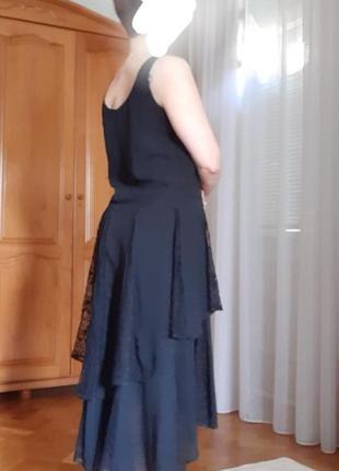 Чорна довга нарядна сукня з мереживом із сша2 фото