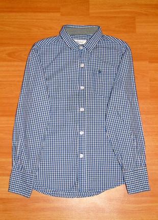 Рубашка rebel в клеточку,синяя и белая, 8-9 лет, 134