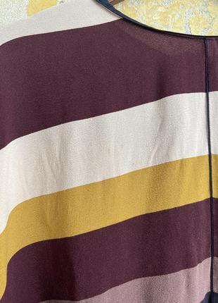 Нарядная широкая блуза zara basic в цветную полоску9 фото