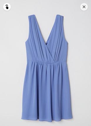 Нова блакитна шифонова сукня h&m l плаття на запах коротке плаття із шифону вечірня сукня