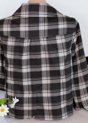 Брендовый серый пиджак жакет блейзер в клетку с карманами vero moda коттон этикетка3 фото