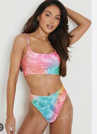 Плавки boohoo низ купальник трусы tie dye трусы высокие