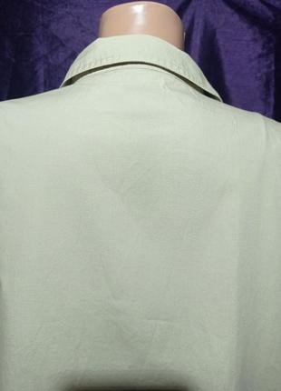 Рубашка женская свободного кроя удлиненная в стиле сафари, поплин песочного цвета бренд ciccia bella7 фото