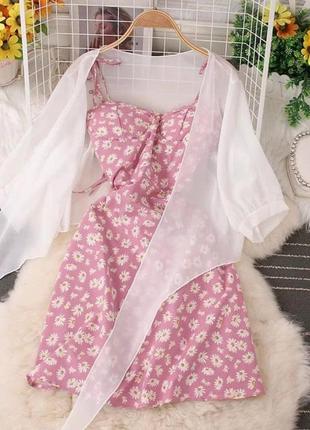 Милый комплект с платьем в цветочек💕 блуза+платье