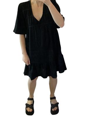 Новое платье черная летняя свободного кроя5 фото