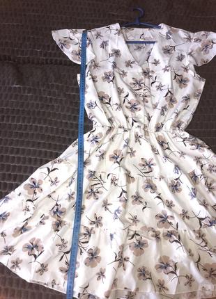 Легковесное летнее платье с поясом, размер 46, подойдет на м/l3 фото