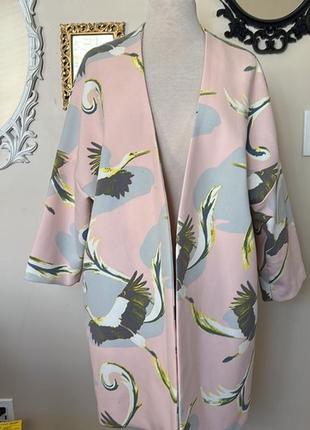 H&m кимоно-пальто оверсайз накидка в принт4 фото