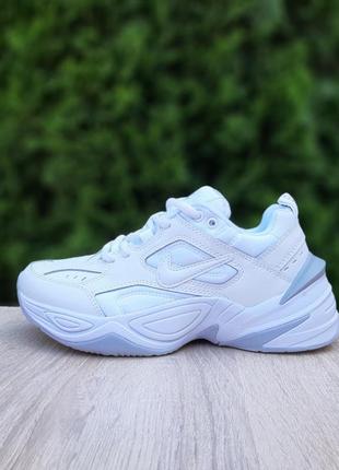 Женские кожаные кроссовки nike m2k tekno белые с серым летним кроссовками найк техно6 фото