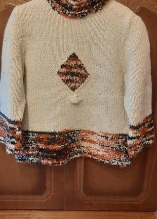 Зимний шерстяной свитер (ручная работа)1 фото