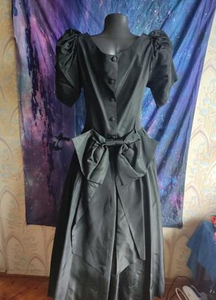 Крутое винтажное платье из плотной ткани с бантом laura ashley2 фото