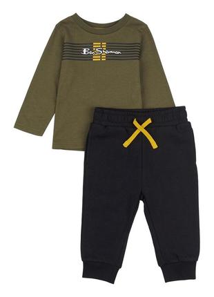 Ben sherman barcode long sleeve top jogger set baby дитячий костюм 2 роки - 24м