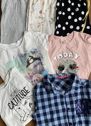 Комплект вещей штаны футболка рубашка на девочку 134-140 8-9 лет1 фото