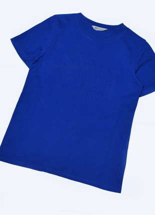 Синяя футболка h&amp;m на мальчика 10-12 лет2 фото
