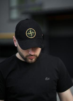 Кепка stone island чорна / бейсболка стон айленд чоловіча / жіноча