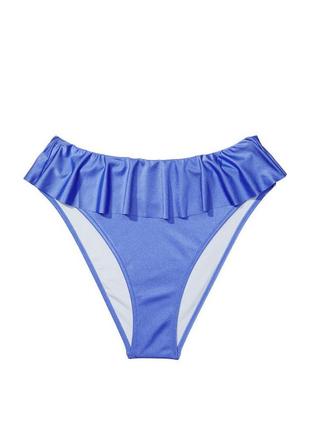 Женский купальник victoria's secret раздельный с рюшами голубого цвета (s)4 фото