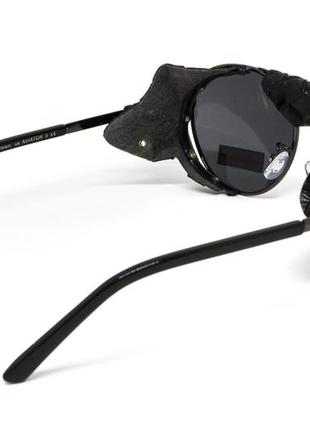 Очки защитные global vision aviator-5 gunmetal (gray), серые в темной оправе со съёмным уплотнителем из7 фото