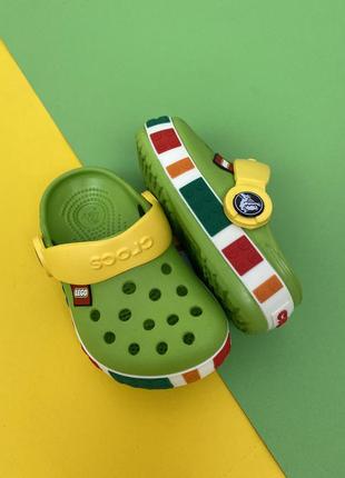 Детские кроксы сабо лего crocs lego green