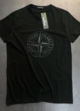 Мужская футболка stone island черная / брендовые футболки стон айленд