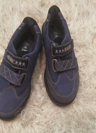 Синие туфли, кроссовки на липучке4 фото