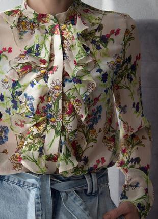 Блуза h&m із рослинним принтом 🌸