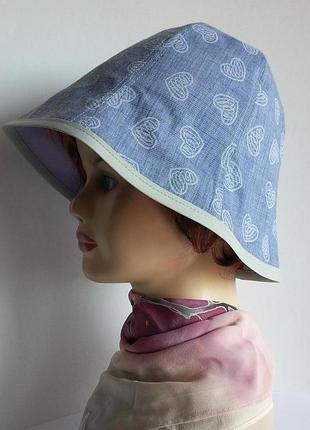 Панама. шляпа. лен рубашечный. голубой.