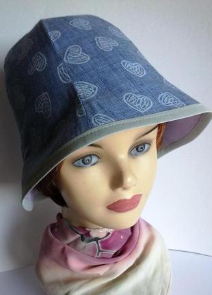 Панама. шляпа. лен рубашечный. голубой.