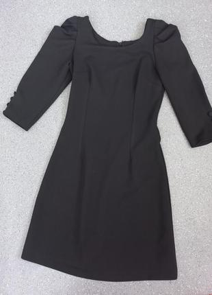 Черное платье с объемным рукавом 💣1 фото