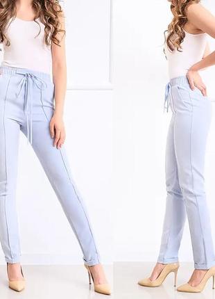 Стильные женские брюки с высокой посадкой большого размера4 фото