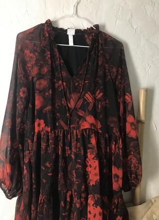 H&m воздушное платье в цветы 3