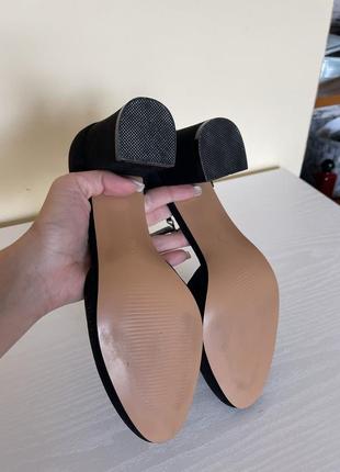 Туфли босоножки черные на каблуке2 фото