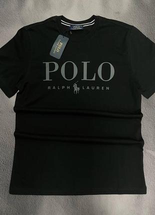 Футболка polo ralph lauren чорна / брендові чоловічі футболки поло ральф лаурен