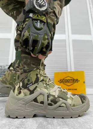 Тактичні літні черевики scooter мультикам, військові берци скутер камуфляж напівберці літні легкі