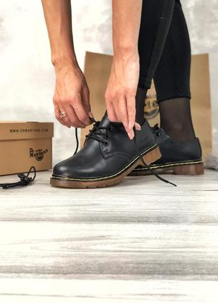 💖dr. martens💖женские кожаные чёрные туфли мартинс. демисезонные2 фото