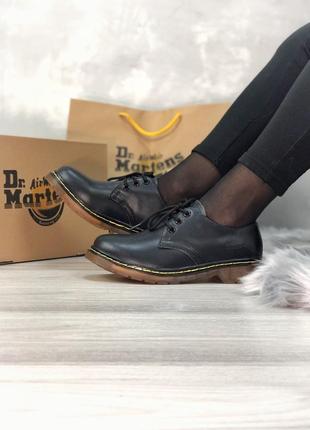 💖dr. martens💖женские кожаные чёрные туфли мартинс. демисезонные3 фото