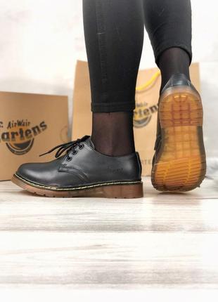 💖dr. martens💖женские кожаные чёрные туфли мартинс. демисезонные6 фото