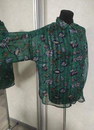 Зеленую блузу в цветы scotch soda с люрексом блуза в цветы прозрачная4 фото