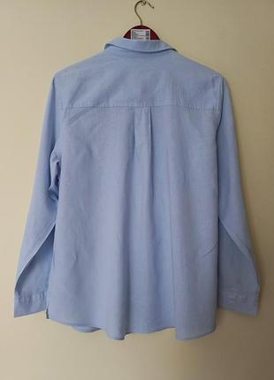Лляна блакитна сорочка вільного крою2 фото
