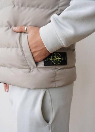 Стьобаний жилет stone island (весна/осінь) сірий6 фото