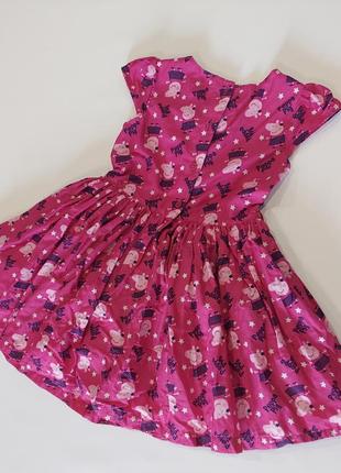 Нарядное платье свинка пеппа с пышной юбкой малиновое от m&s 2-4 года2 фото