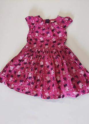 Нарядное платье свинка пеппа с пышной юбкой малиновое от m&s 2-4 года3 фото