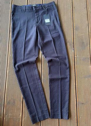 Классические брюки  scotch&soda pants 30x34 текстурный синий