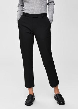 Укороченные костюмные брюки из тонкой шерсти selected femme3 фото