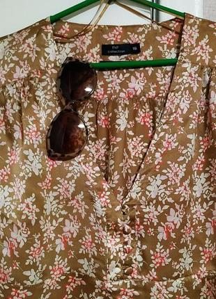 F&f 100% натуральный шелк замечательная блуза в цветочный принт2 фото