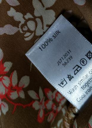 F&f 100% натуральный шелк замечательная блуза в цветочный принт8 фото