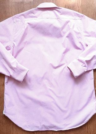 Рубашка премиум розовая белая клетка под запонки разова james aubrey luxury asia 16,5" xl8 фото