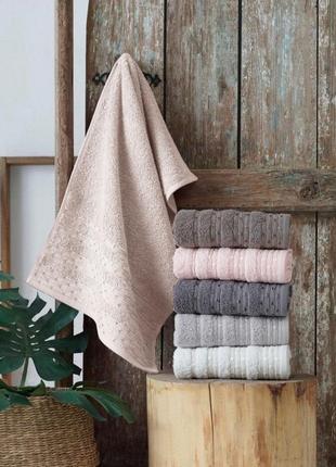 Рушники махрові vip cotton lupen, пудра