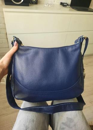 Сумка синяя, натуральная кожа!