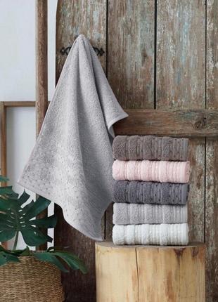 Полотенца махровые vip cotton lupen, св.серый
