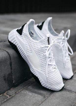 Мужские белые кроссовки пума puma defy white black