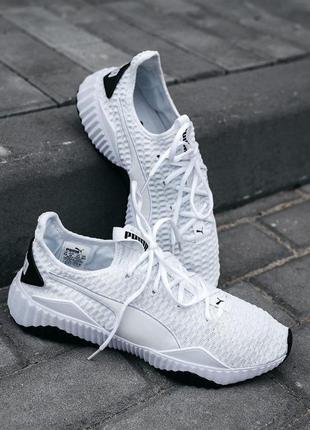 Мужские белые кроссовки пума puma defy white black2 фото